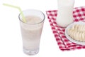 Banana milkshake isolated on white Royalty Free Stock Photo